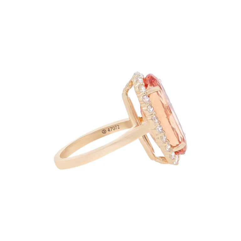 Oval Imperial Topaz and Diamond Ring - Image 2