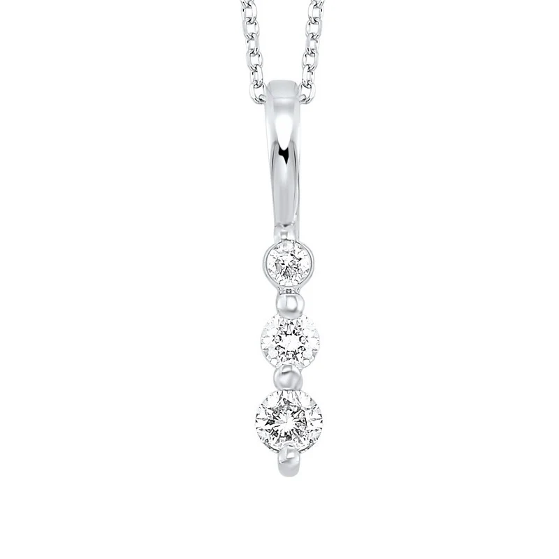 3 Stone Diamond Necklace 1/2 CTW