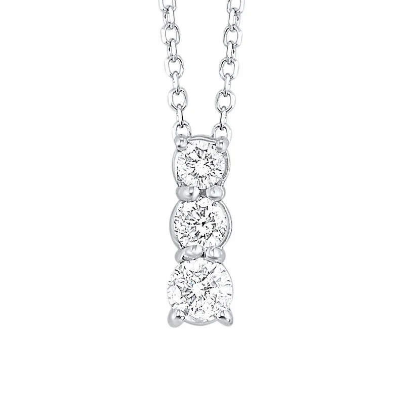 3 Stone Diamond Necklace 3/4 CTW