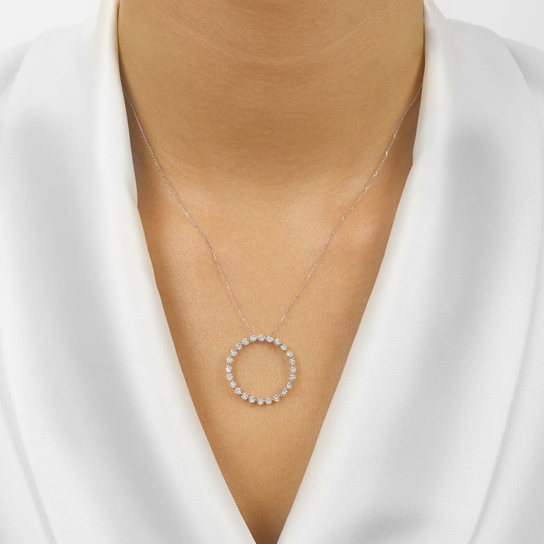 Diamond Eternity Circle Necklace 1/4, 1/2, or 1 CTW - Image 4