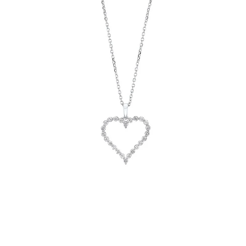 Diamond Open Heart Necklace 1/4, 1/2, or 1 CTW