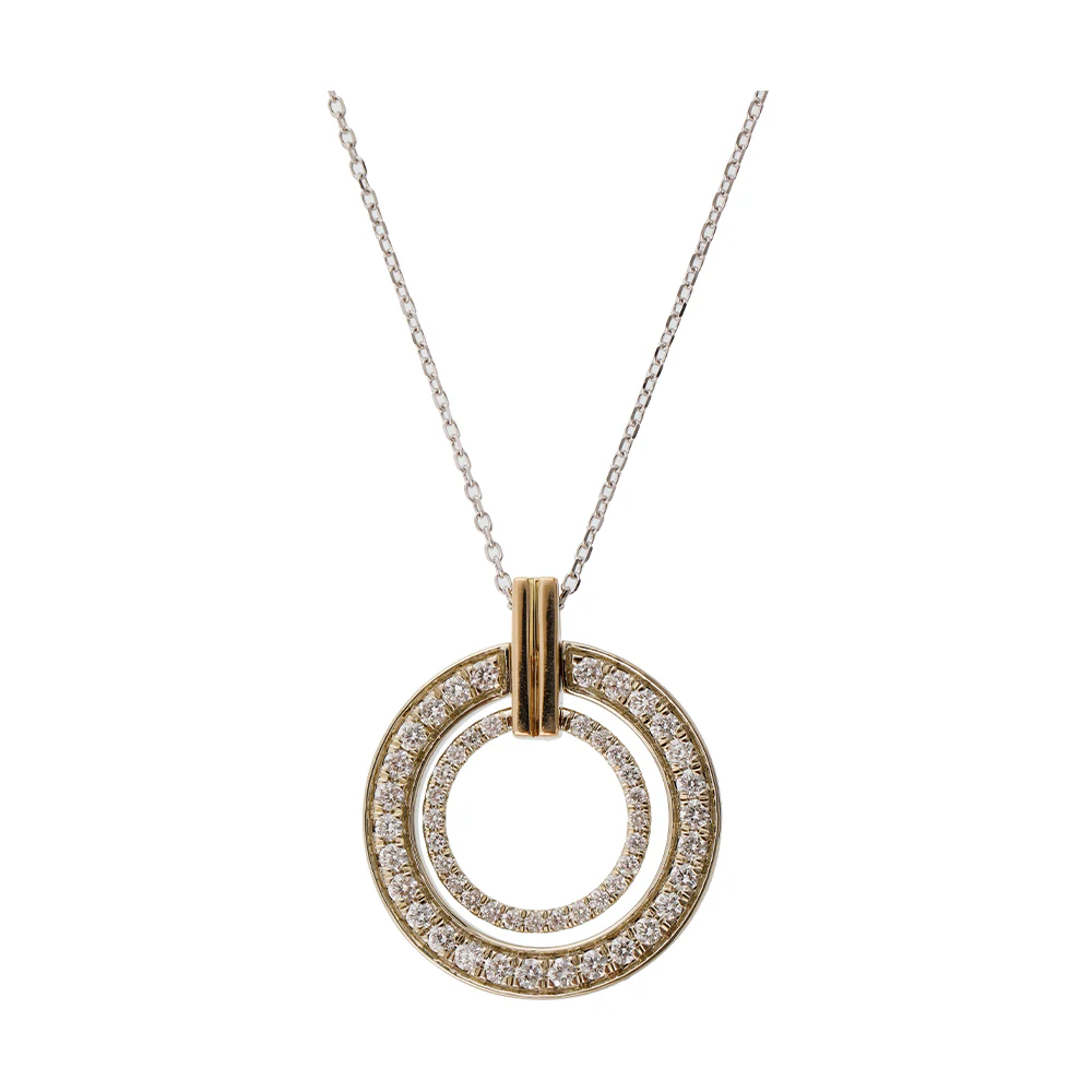 14Kt White Yellow Gold Diamond 1/2Ctw Pendant