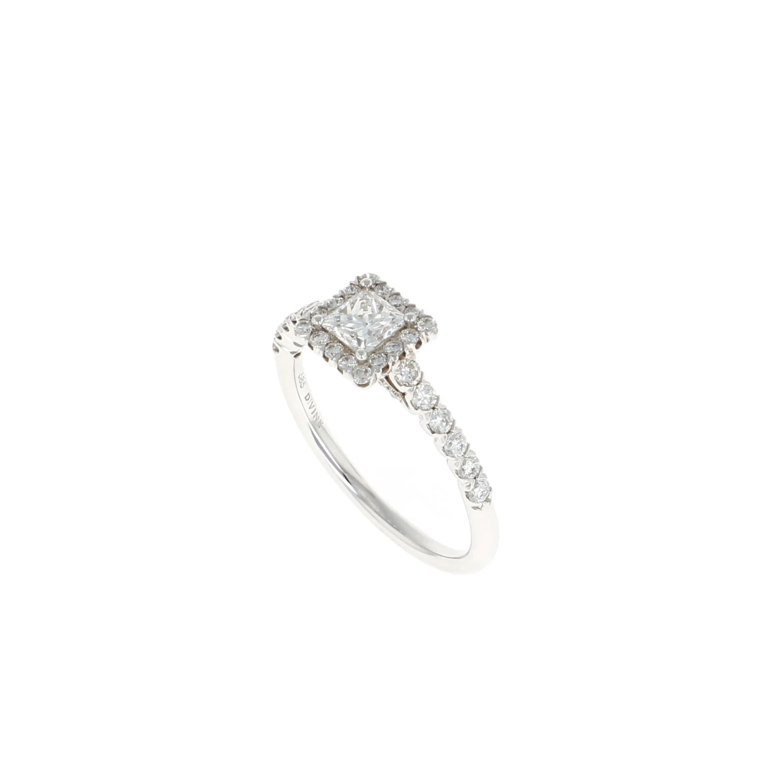Princess Complete Diamond Halo Engagement Ring (0.86CTW) - Image 2