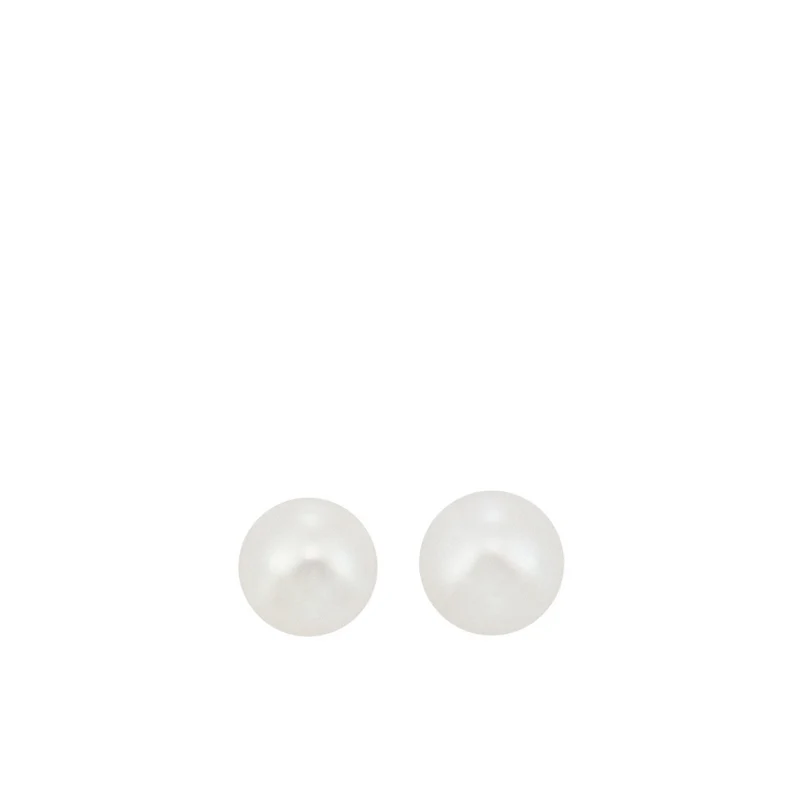 14K White Gold Cultured Pearl Earrings