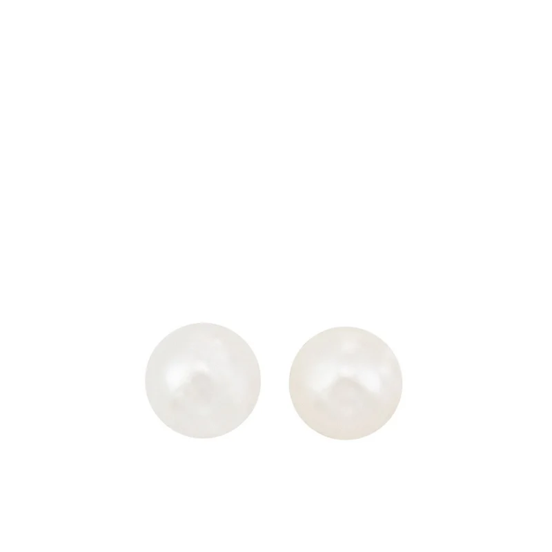 14K White Gold Cultured Pearl Earrings