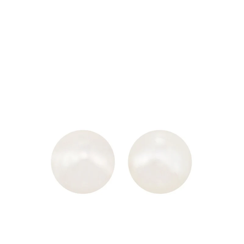14K White Gold Cultured Pearl Earrings