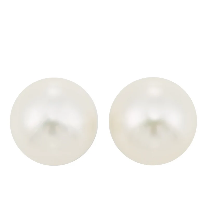 14K White Gold Cultured Pearl Earrings