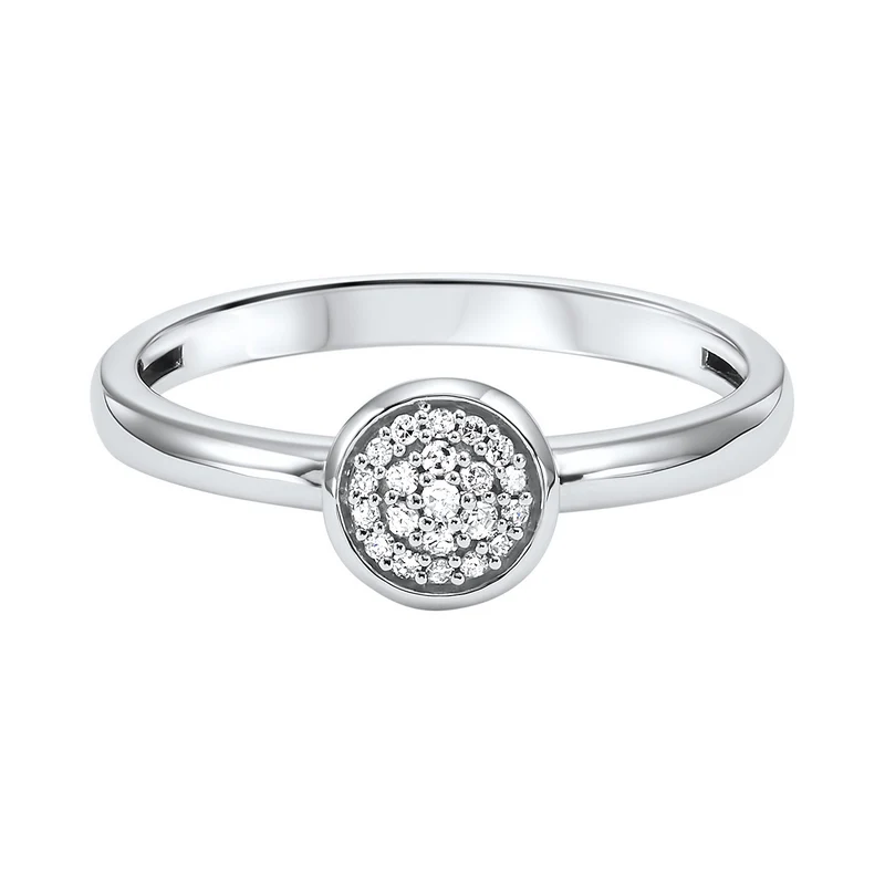 10K White Gold Mix Prong Diamond Band 1/12CT