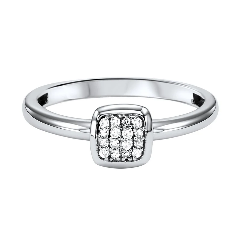 10K White Gold Mix Prong Diamond Band 1/12CT
