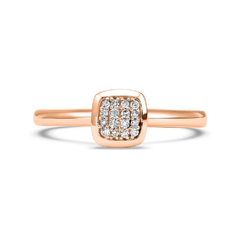 14K Rose Gold Mix Prong Diamond Band 1/12CT
