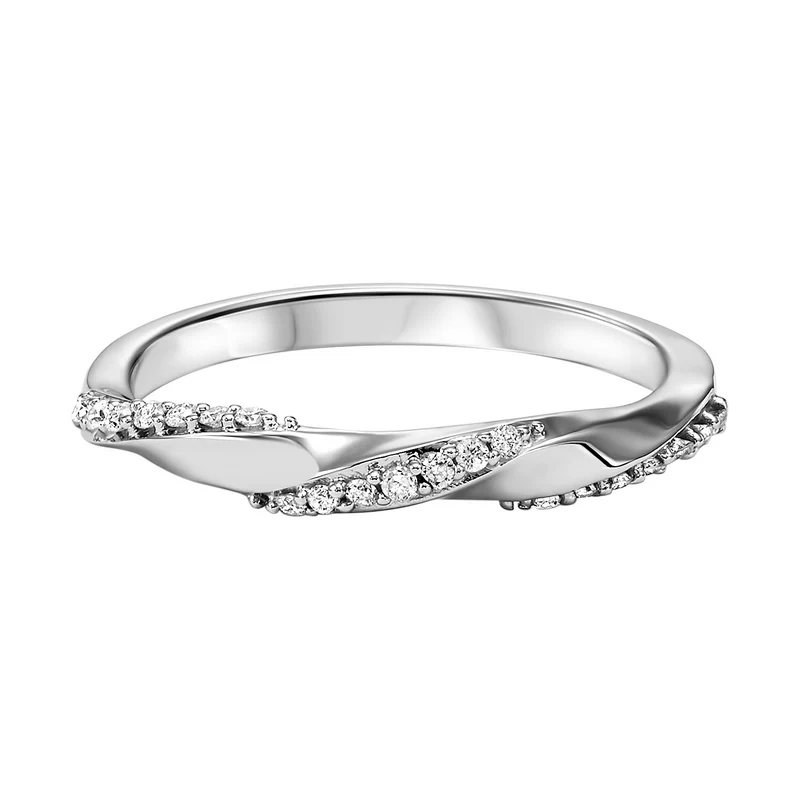 10K White Gold Mix Prong Diamond Band 1/8CT