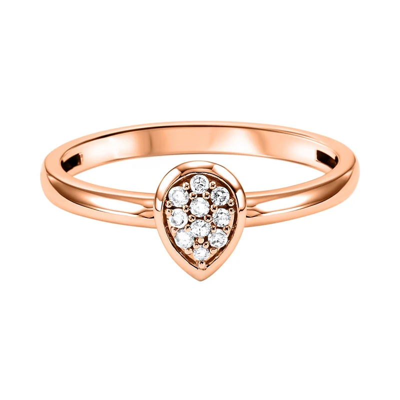 10K Rose Gold Mix Prong Diamond Band 1/12CT