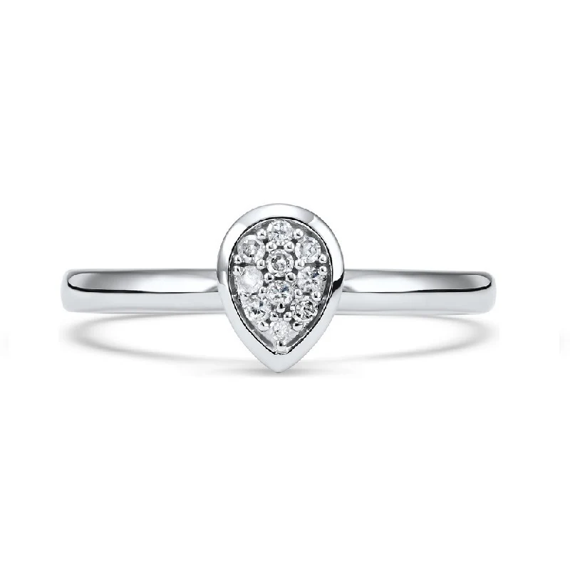 10K White Gold Mix Prong Diamond Band 1/10CT