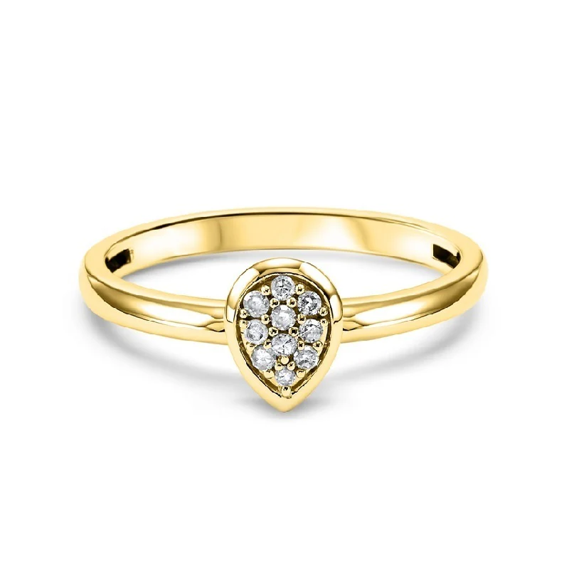 10K Yellow Gold Mix Prong Diamond Band 1/10CT