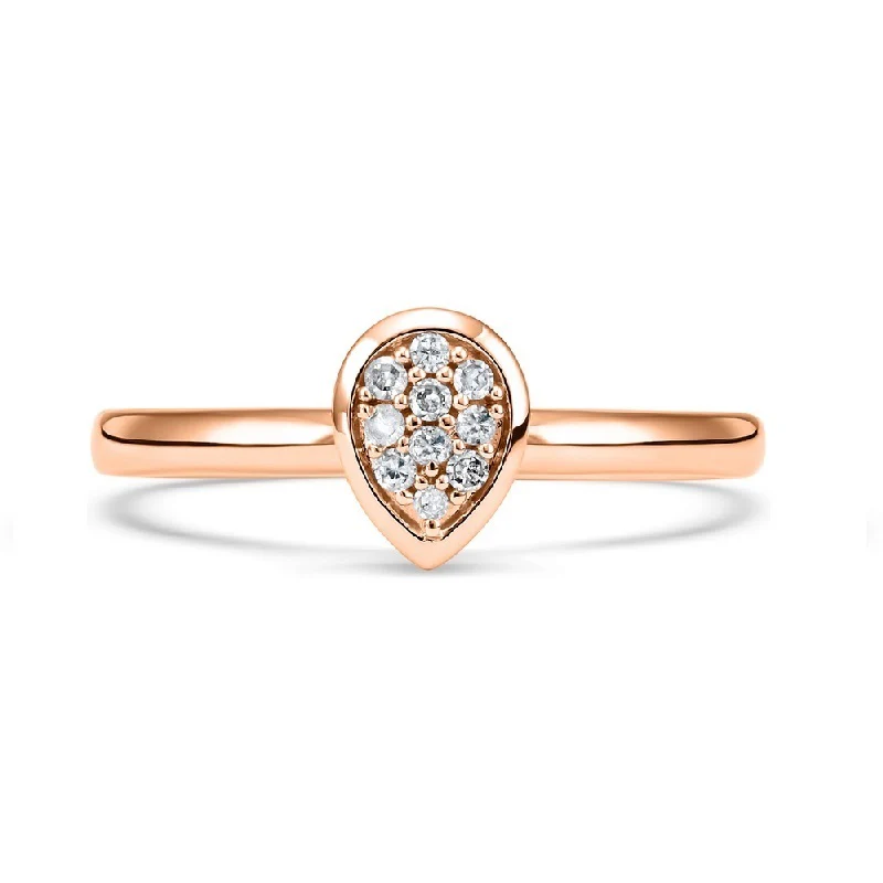 14K Rose Gold Mix Prong Diamond Band 1/12CT