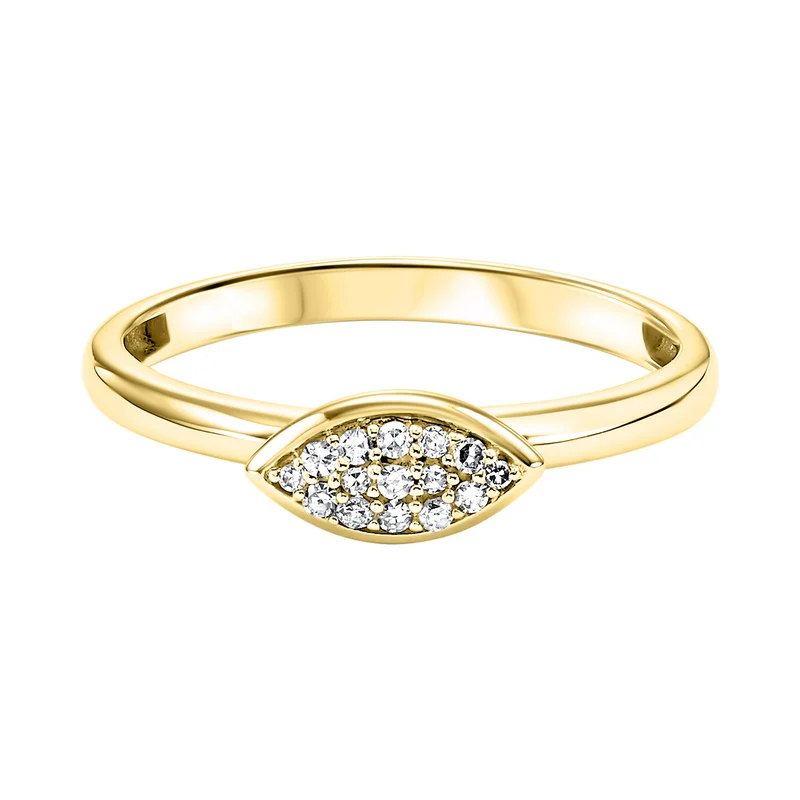 10K Mix Prong Diamond Band 1/12CT