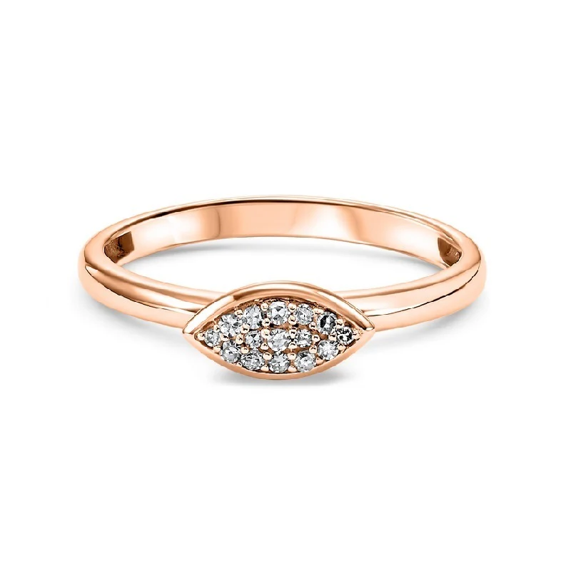 14K Rose Gold Mix Prong Diamond Band 1/12CT