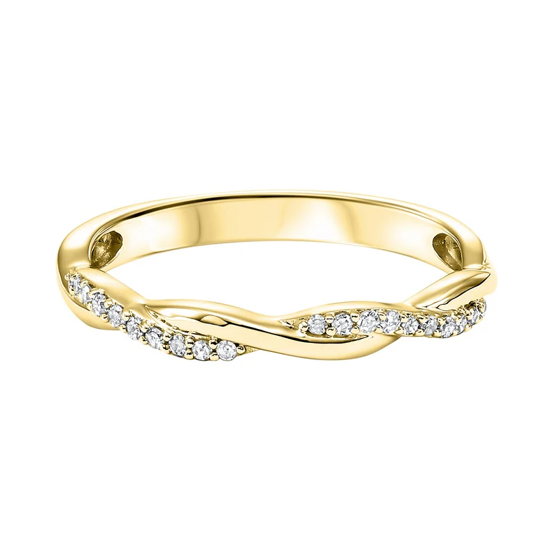 10K Yellow Gold Mix Prong Diamond Band 1/10CT