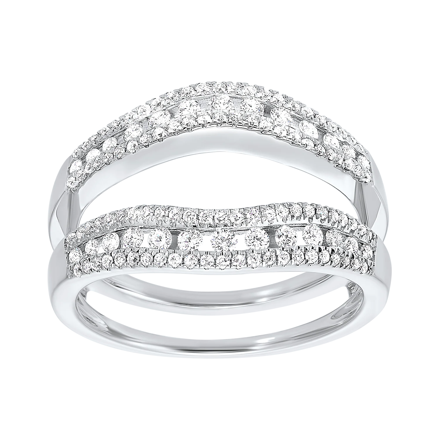 14K White Gold Inserts Prong Diamond Ring 1/2CT