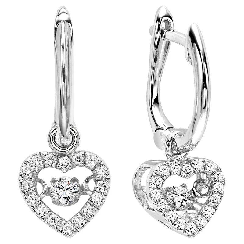 10K White Gold ROL Prong Diamond Earrings  1/5CT
