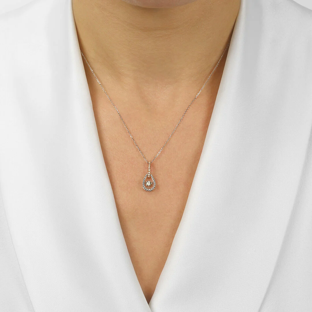 Rose and White Gold Pendant - Image 2