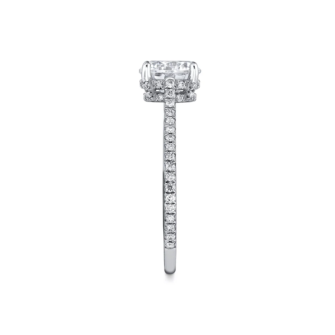 Round Cut Classic Hidden Halo Engagement Ring - Steffi - Image 6