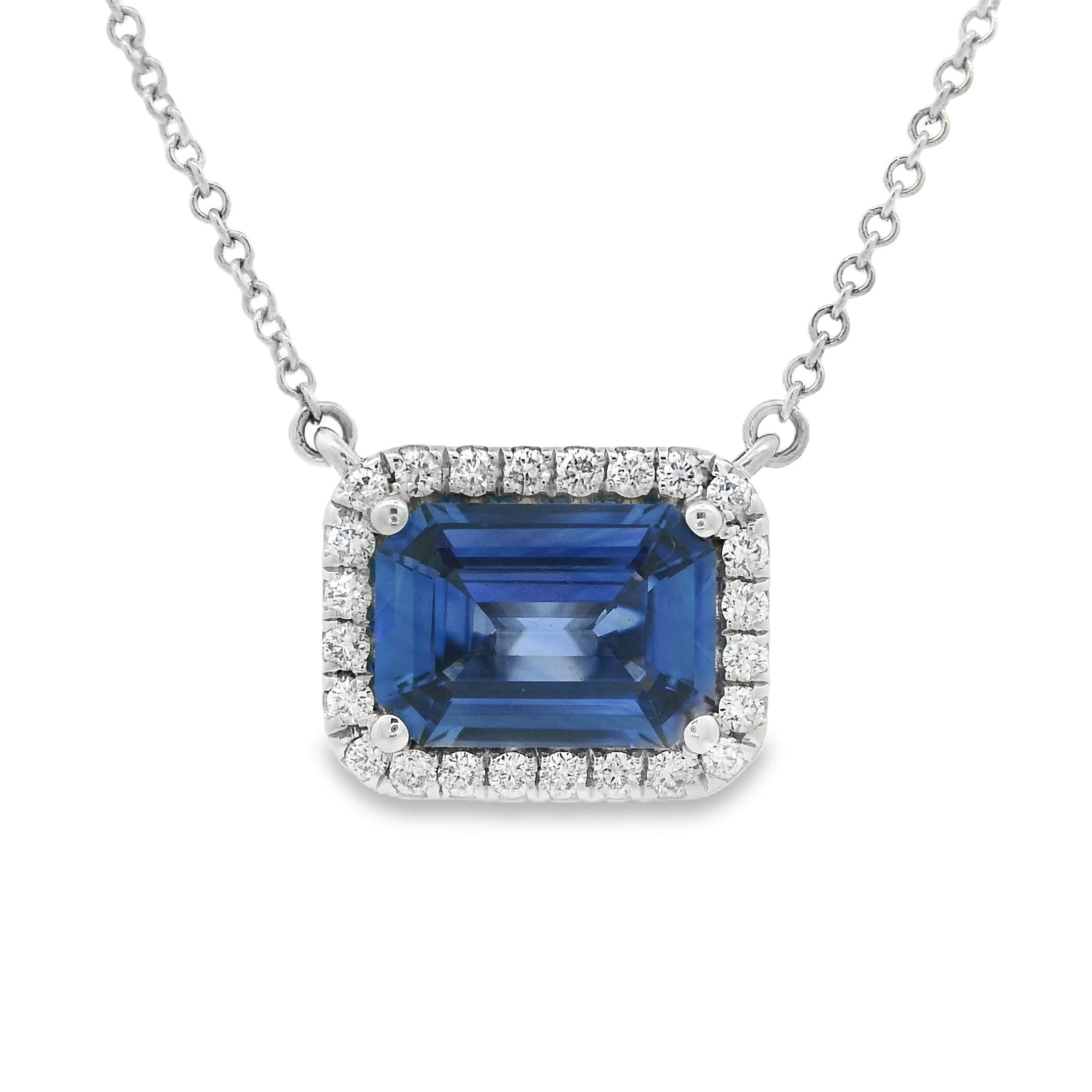 Sapphire & Diamond Pendant 0.24 CTW
