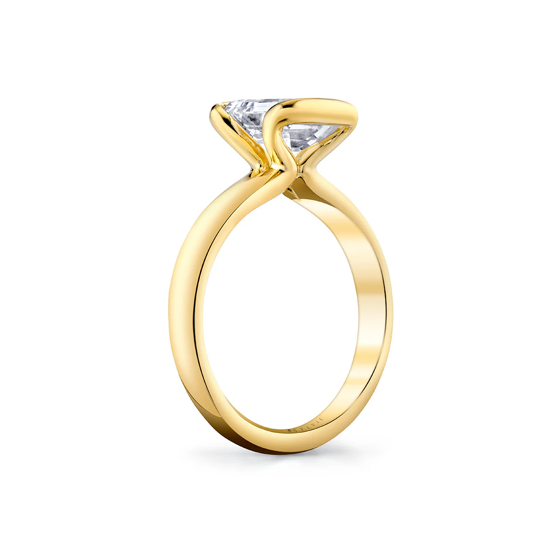 Shell Auranova Sirena Half Bezel Solitaire Engagement Ring - Aureline - Image 5