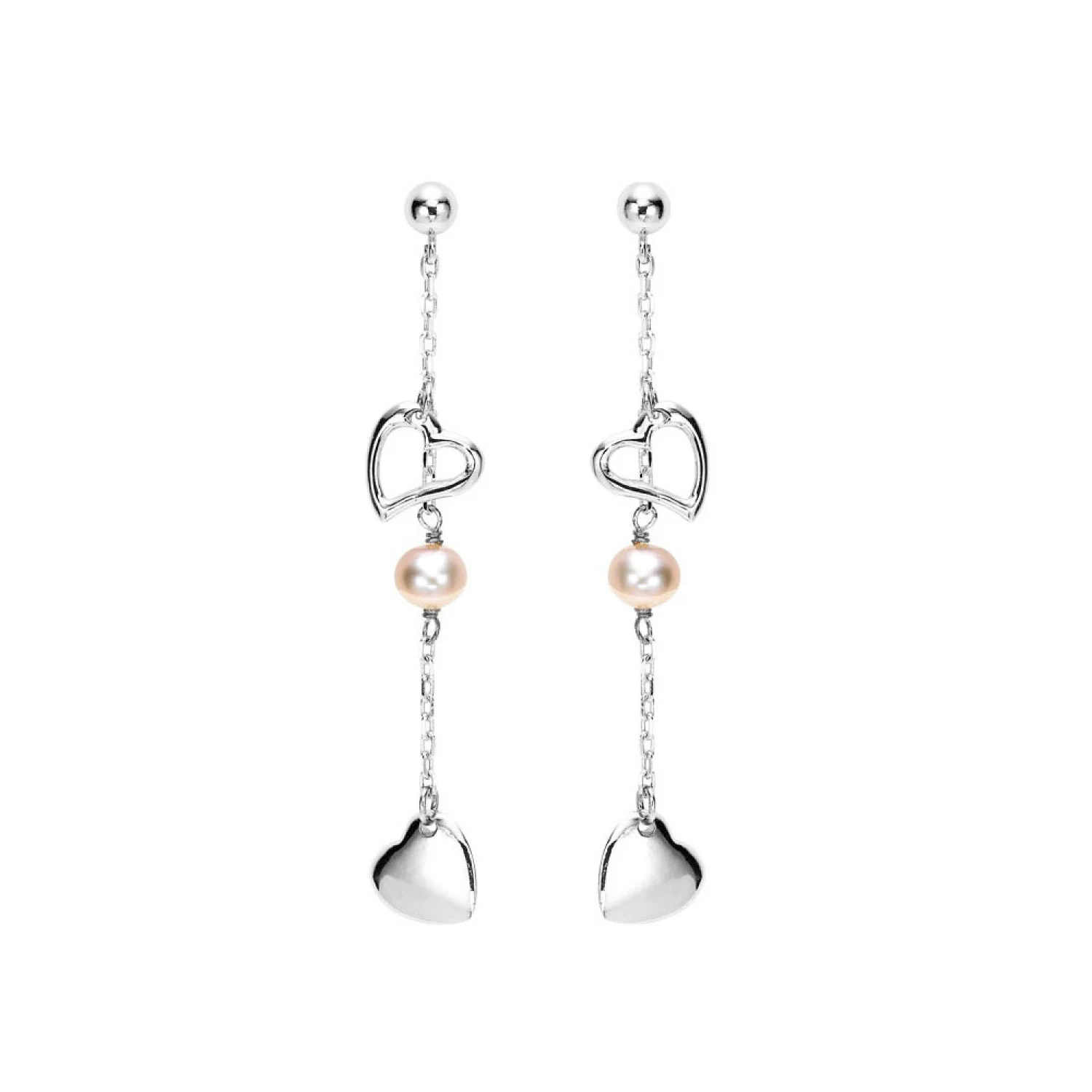Silver Pearl Dangle Fashion Earrings