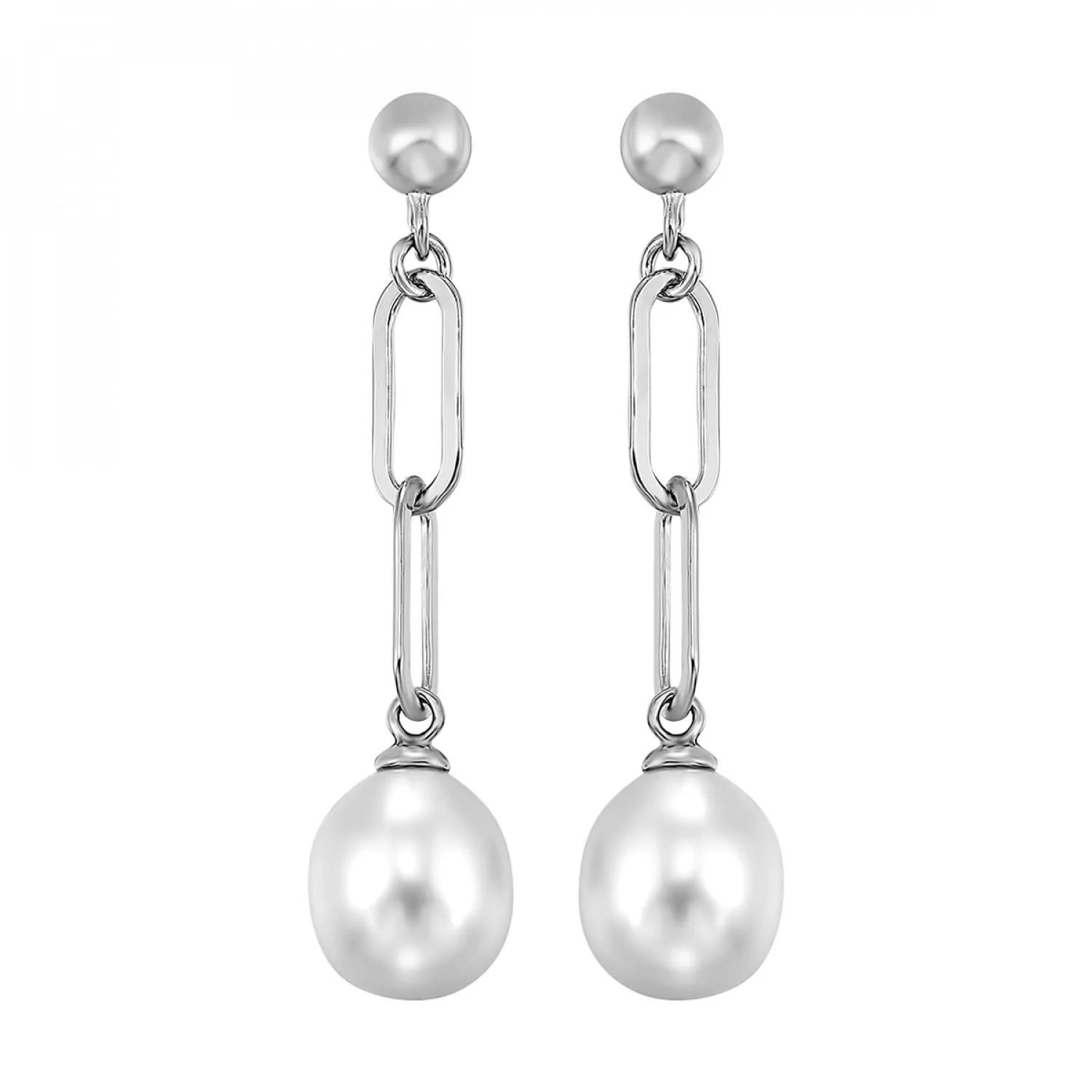 Silver Pearl Earrings