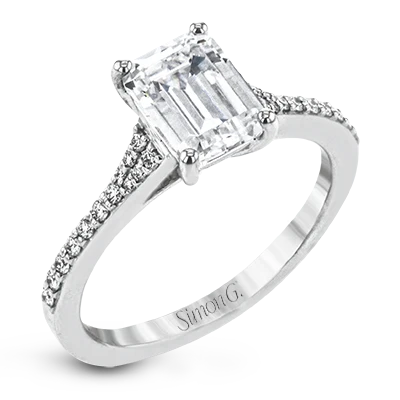 Simon G. Emerald Cut Engagement Ring Setting (0.16CTW)