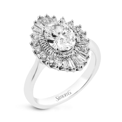 Simon G. Oval Cut Halo Engagement Ring Setting (0.66CTW)