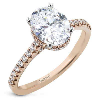 Simon G. Oval Cut Hidden Halo Engagement Ring Setting (0.32CTW) - Image 4