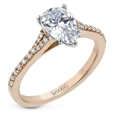 Simon G. Pear Cut Engagement Ring Setting (0.16CTW) - Image 3