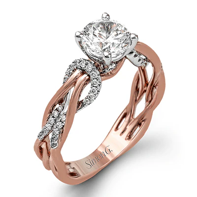 Simon G. Round Cut Criss-Cross Engagement Ring Setting (0.17CTW) - Image 3