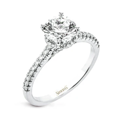 Simon G. Round Cut Hidden Halo Engagement Ring Setting (0.29CTW)