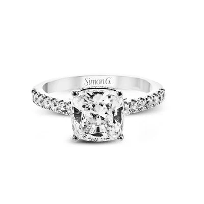 Simon G. Cushion Cut Hidden Halo Engagement Ring Setting (0.35CTW) - Image 2