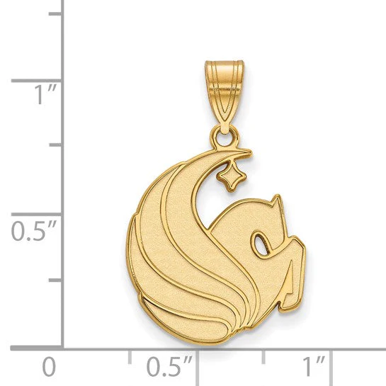 Sterling Silver Gold-plated LogoArt University of Central Florida Pegasus Large Pendant - Image 2