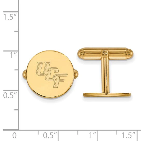 Sterling Silver Gold-plated LogoArt University of Central Florida U-C-F Cuff Links - Image 2