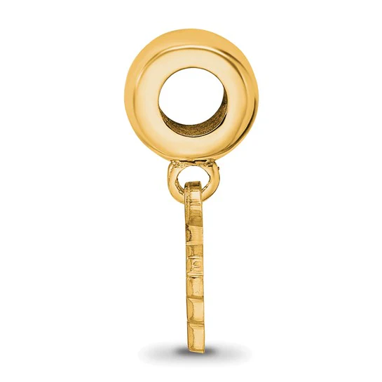 Sterling Silver Gold-plated LogoArt University of Central Florida U-C-F Extra Small Dangle Bead Charm - Image 2