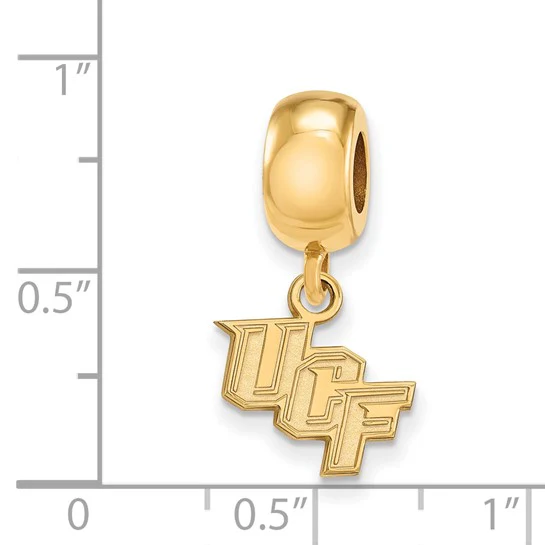 Sterling Silver Gold-plated LogoArt University of Central Florida U-C-F Extra Small Dangle Bead Charm - Image 3