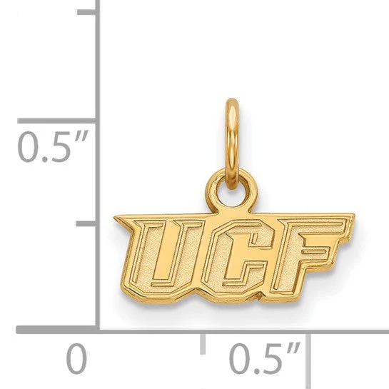 Sterling Silver Gold-plated LogoArt University of Central Florida U-C-F Extra Small Pendant - Image 2