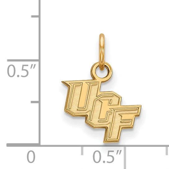 Sterling Silver Gold-plated LogoArt University of Central Florida U-C-F Extra Small Pendant - Image 2