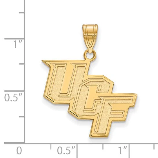 Sterling Silver Gold-plated LogoArt University of Central Florida U-C-F Large Pendant - Image 2