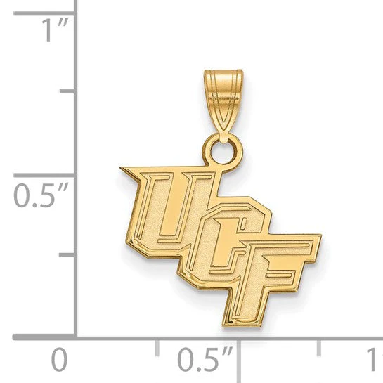 Sterling Silver Gold-plated LogoArt University of Central Florida U-C-F Small Pendant - Image 2