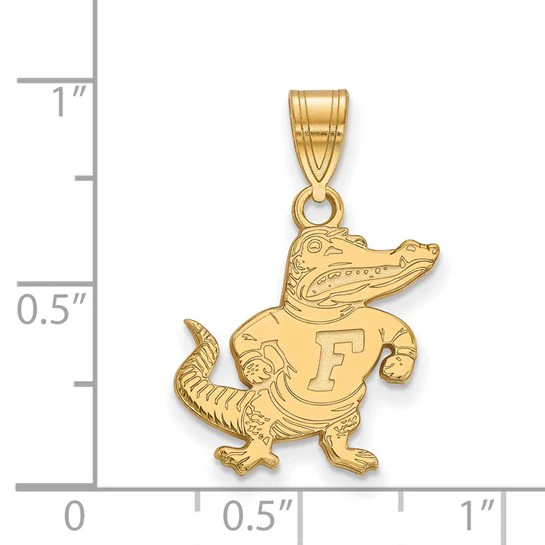 Sterling Silver Gold-plated LogoArt University of Florida Gator Medium Pendant - Image 2