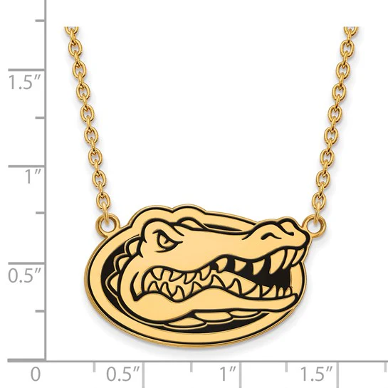 Sterling Silver Gold-plated LogoArt University of Florida Gators Pendant 18 inch Necklace - Image 2