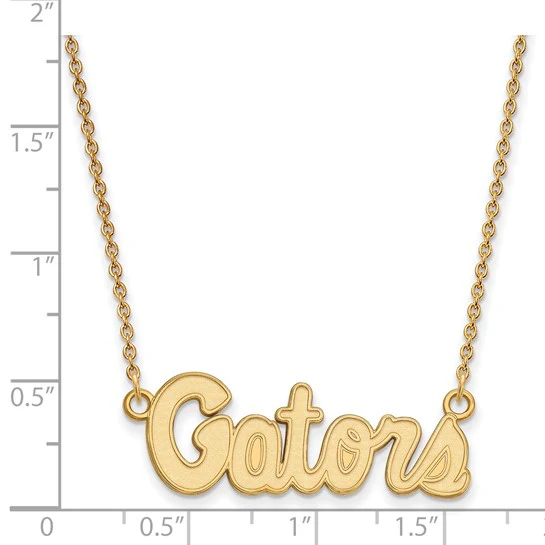 Sterling Silver Gold-plated LogoArt University of Florida Gators Script Pendant 18 inch Necklace - Image 2