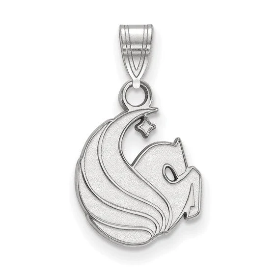 Sterling Silver Rhodium-plated LogoArt University of Central Florida Pegasus Large Pendant