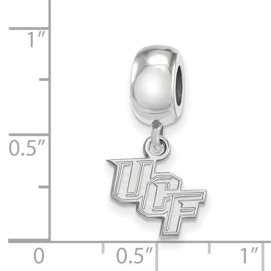 Sterling Silver Rhodium-plated LogoArt University of Central Florida U-C-F Extra Small Dangle Bead Charm - Image 2